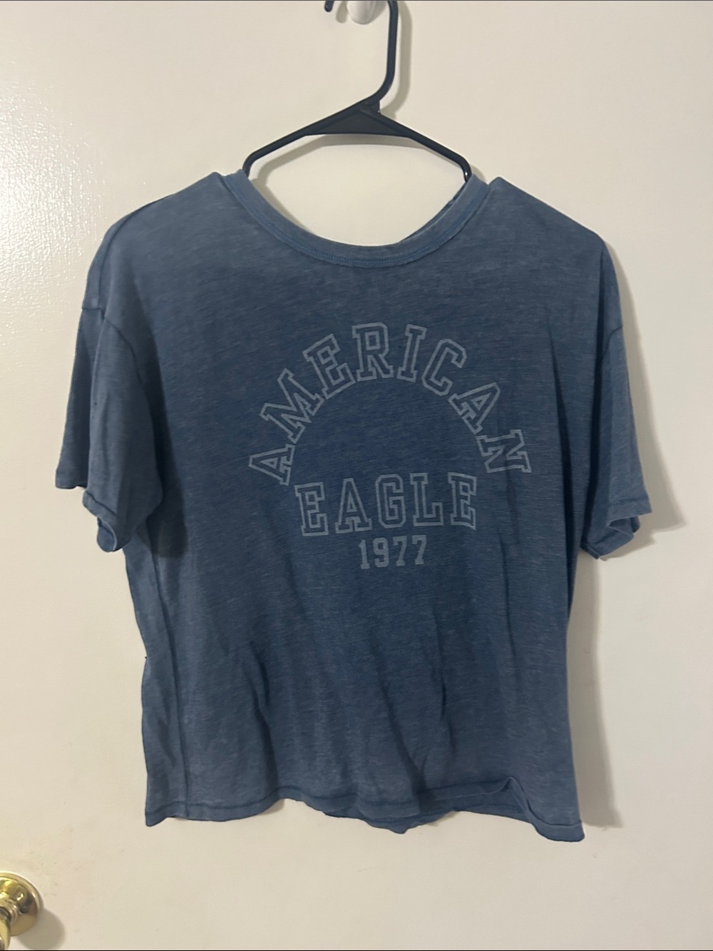 American Eagle Blue Vintage-Style Logo Tee